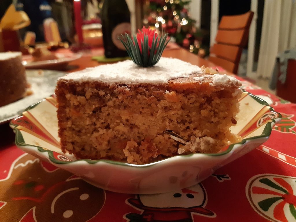 piece of greek new year's day cake with