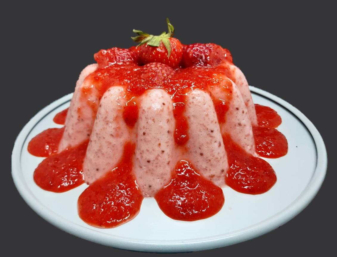 A dessert made of fresh strawberries